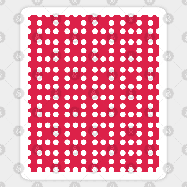 Red and White Polka Dots Seamless Pattern 017#001 Sticker by jeeneecraftz